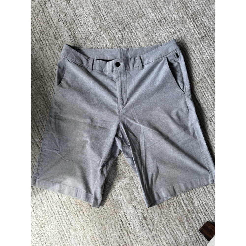 Lululemon Shorts Commission Relaxed Light Gray Quick Oxford 11" Sz 34 Golf - Picture 2 of 11